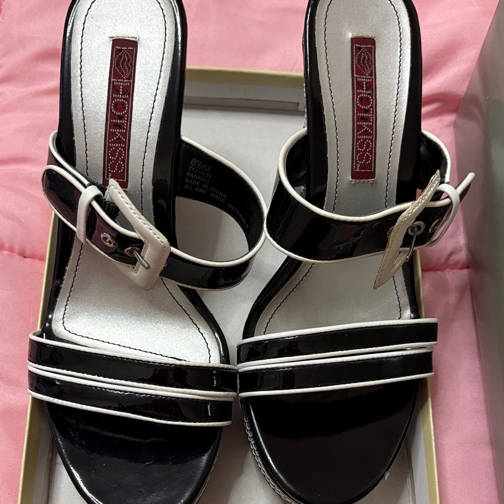 Hot Kiss Black and White Heels